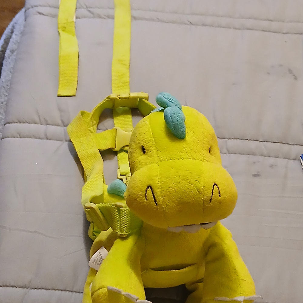 Kids Yellow Dinosaur Backpack with Harness